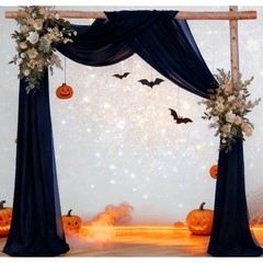 Navy Blue Arch Draping Fabric Silky Soft Wrinkle Free Wedding Decoration 6 Yards