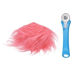 Watermelon Red Faux Fur, 59” x 2” for Rotary Cutter