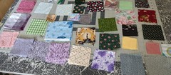 Lot of 120 cut squares for quilting / Crafts 4″x4″ and 2″x2″