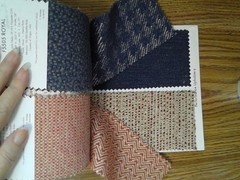 Fabric Sample Book Swatches – Blues, Greens 7.5″ x 3.5″ – 61 pcs. Stripes Checks