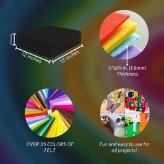 14 PCS Black Acrylic Felt Sheets Soft Precut 12×12 In 30.5×30.5cm Craft DIY