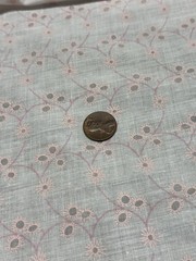 3.5 Yards Voile Cotton Eyelet Like No Holes Pink White Fabric Linen Like 45″ Wid