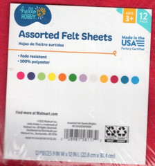 Hello Hobby 9″x12″ Assorted Colors Felt Sheets 12 Pcs