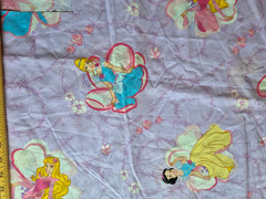 DISNEY PRINCESSES PRINT COTTON BLEND FABRIC 14X43 + INCHES VINTAGE
