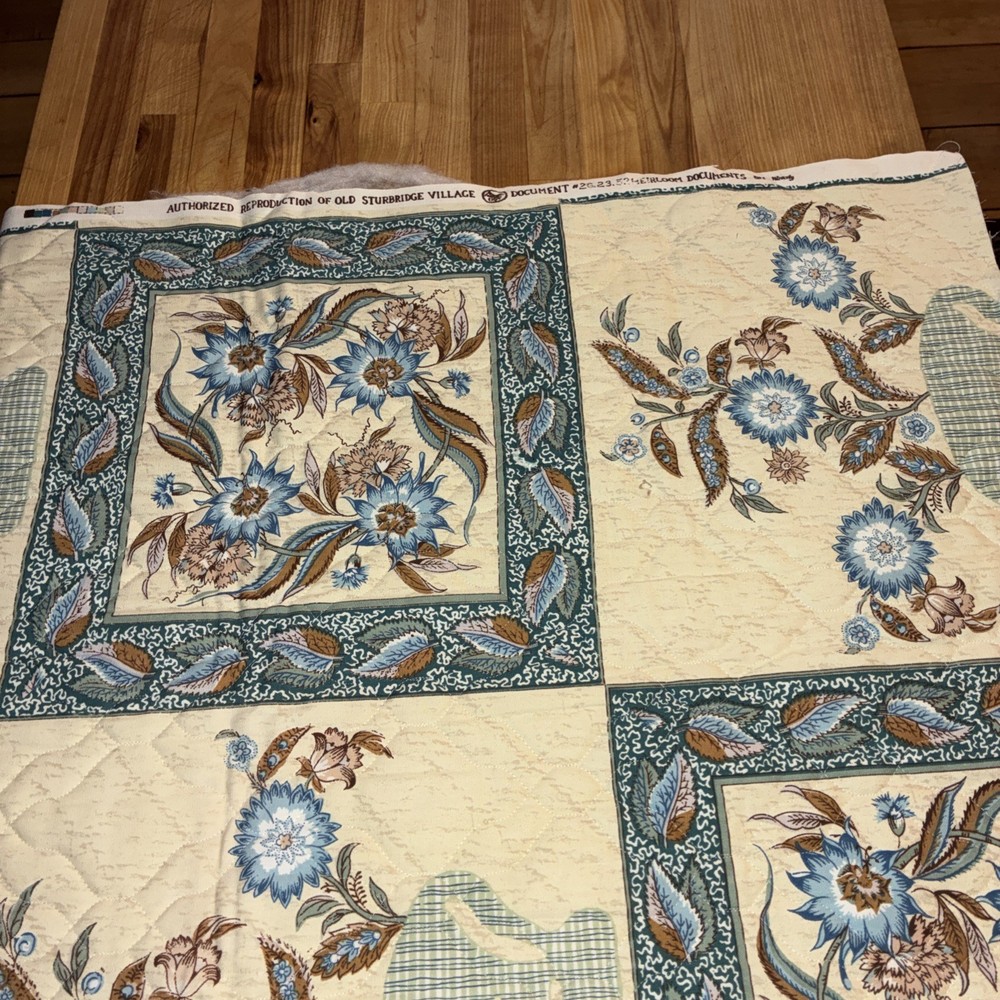 Sturbridge Village Quilted Fabric 55 x 36 Inches Authorized Reproduction