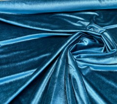 Exclusive Velveteen Teal Turquoise Drapery Upholstery Fabric by the yard