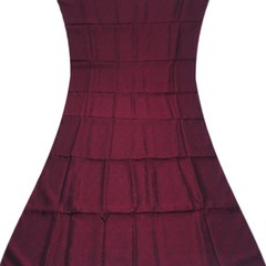 Vintage Burgundy 100% Pure Silk Handwoven Sari Remnant 5YD Craft Fabric Scrap