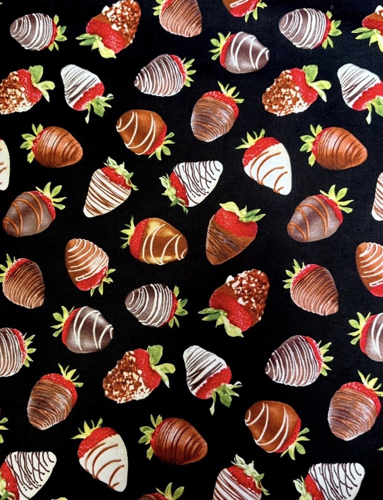 VTG Chocolate Strawberries by HI- Fashion – BTY: 36” x 44”