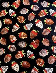 VTG Chocolate Strawberries by HI- Fashion – BTY: 36” x 44”