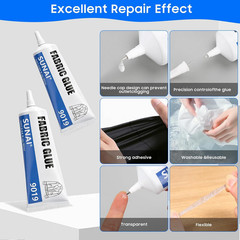 Fabric Glue, Permanent Fabric Adhesive, No Sew, Washable, Flexible, Clear