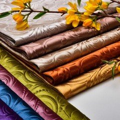 Velvet Embossing Floral Fabric Cloth DIY Retro for Tablecloth Sofa Cushion Cover