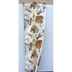 Vtg 1950s Peter Pan Neverland Barkcloth Fabric 61×44 MCM Rare Novelty Textile
