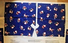 Sporty Santa Boxer Shorts Adult S M L Cut Sew Panel Complete For WHITE ELEPHANT