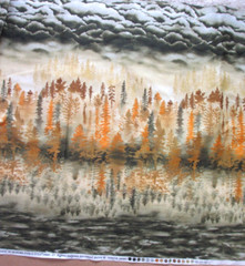 OOP Hoffman Fabrics McKenna Ryan Nature Trees Clouds River Woods 1 Yard 30″