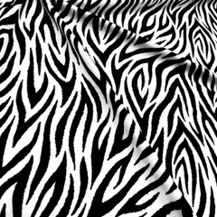 Animal Print Zebra Spandex Fabric 4-way Stretch 60″wide by the Yard for Swimwear