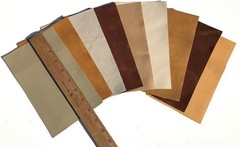 Upholstery Leather Scraps Shapes 5″ x 8″ 12 Pieces Import Exotic Earthtones