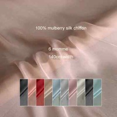 Pure Silk Chiffon 55” By Yards Mulberry Silk Chiffon Fabric Lining Scarf Gauze
