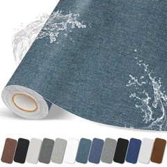 Lifenion Fabric Repair Patches, 17X158 inch Inch, Linen Blue Gray