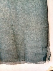 Antique Japanese Kaya Hemp Fabric Deep Green 90x290cm Boro Textile Remake