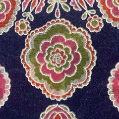 Vintage 60s 70s Translucent Mod Gothic Floral Specialty Fabric 86×45”