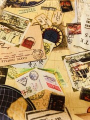 Travel Theme on Map Bon Voyage 1Y x 44″ Width Fabric 1 Y x 44″ Width