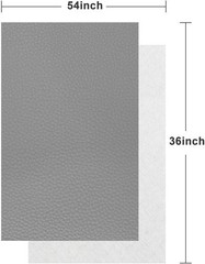 Faux Leather Sheets 54″ x 36″ for Upholstery DIY Crafts Pebbled Pattern Gray
