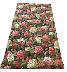 Vtg Richloom Hydrangea Floral Fabric Better Homes Gardens Black 90”x55” Cotton