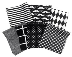 Amornphan 100% Printed Black Series Cotton Bundles Quilting Fabric for