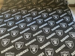 Fabric Cotton Raiders NFL Black 58” X 36” By NTT