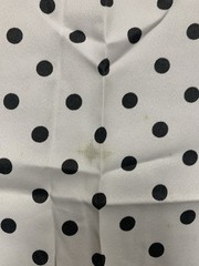 Vintage Black Polka Dots White Fabric 43” X 75” 2 Yards Polyester ? Craft Dot