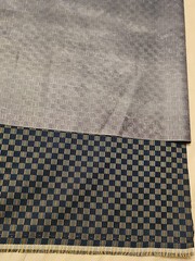 4 Yds Woven Jacquard Upholstery Fabric Checkerboard Blue/Gold Retro Geometric