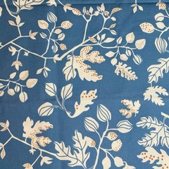 Vtg 2007 Ikea Sweden Fabric By Sissi Edholm & Lisa Ullenius Blue Leaves 60Wx32L