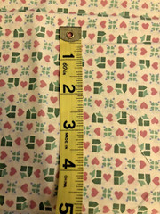 VTG `90`s Tiny Houses & Hearts Cottagecore Country Print Remnant 19″ X 26″