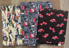 Lot 3 Yds Classic Cars Fabric Cotton Red Truck Route 66 Quilting Sewing 1 Yd Ea