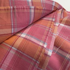 Cotton Plaid Pinks/Orange Very Colorful 45″ Wide and 3 Yards
