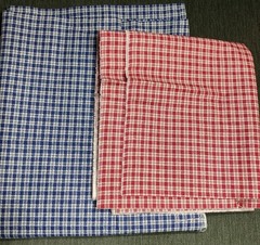 2 Pieces Of 90sCountry Classics Fabric :Red Plaid (37”x31”) & Blue Plaid(44”x 82