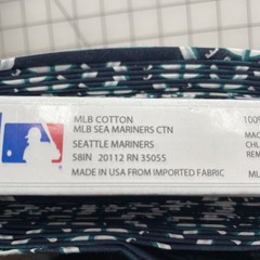 Seattle Mariners Print MLB Baseball Cotton Quilting Fabric 58” Wide – One Yard