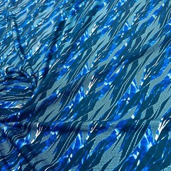 Spandex Stretch Fabric Bright Blue Abstract Print 60″ Wide by Yard for Swimwear