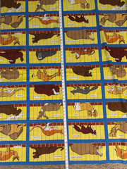 Vintage Animal Crackers Themed Zoo Fabric 54” by 55” Novelty Fabric