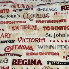 Canada Theme Maple Leaf Fabric 4 Pc Lot Quilting Crafts Sewing Cotton Prints