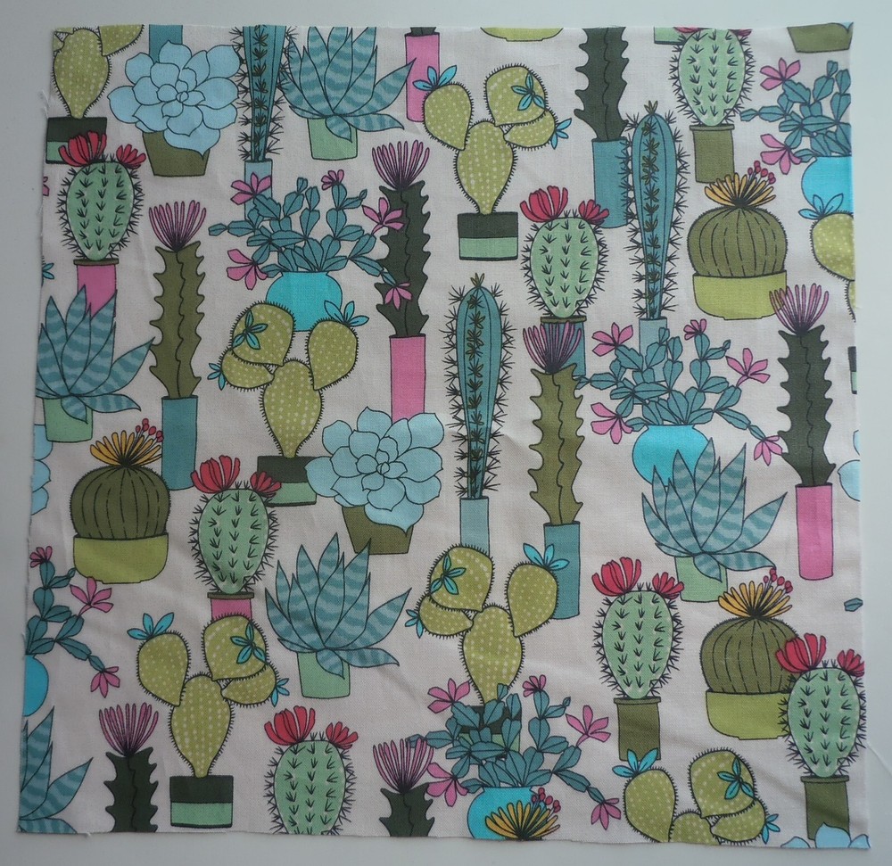 Fabric Cotton Pic D -Cactus Flowers- 1 Piece 10 3/8″ L x 10 1/2″ W Quilt Sewing