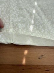 White On Cream Flowers And Vines 100% Cotton ~ 1 1/3Yds ~ One Piece