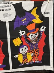 Vintage Halloween Vampire Costume Cut & Sew Fabric Panel Child