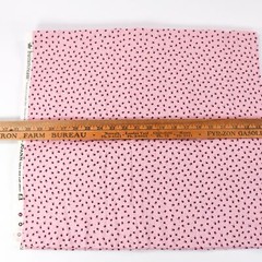 Buttercream by Joann Cotton Quilting Fabric Tiny Red Flowers on Pink BTHY Half