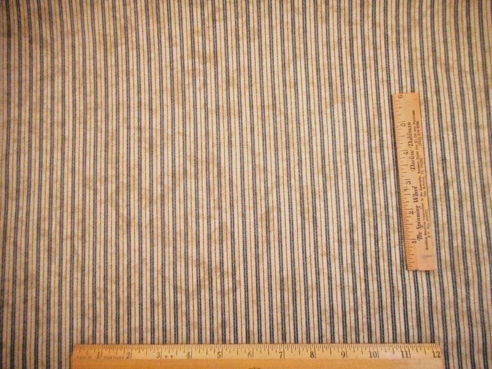 Civil War Reproduction Fabric By Yard Navy Blue Tan Stripe 19th Century Cotton B
