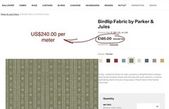 1.75YD PARKER & JULES Birdlip Hunter Colorway 100% Oyster Linen Fabric Belgium