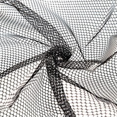 59″ x 72″(2 Yards) Mesh Fabric Slightly Stretchy for Sewing Projects, Black
