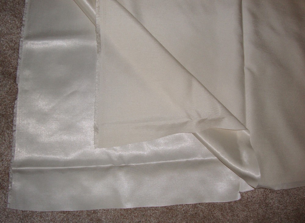 Ivory Satin-Backed Shantung Woven Fabric – 1 1/2+ yards – Polyester Blend