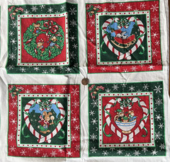 4 yds Wamsutta Hallmark CHRISTMAS Animals Snowflake Cheater Quilt Fabric