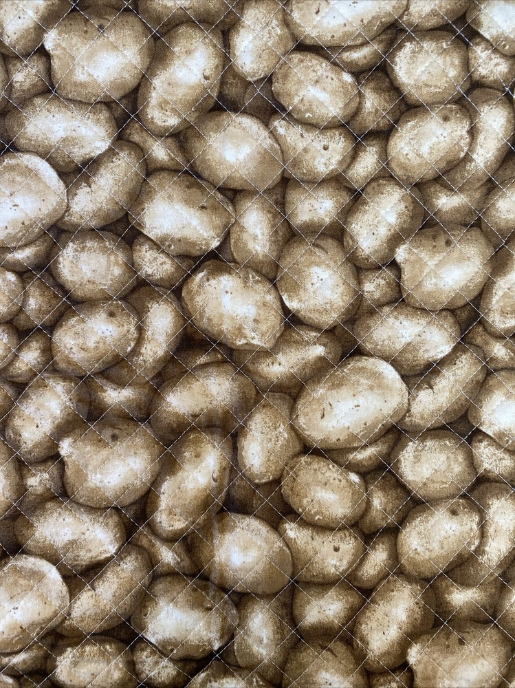 Potatoes Quilted Fabric For Sewing, Home Decor, Crafts 58” X 42”